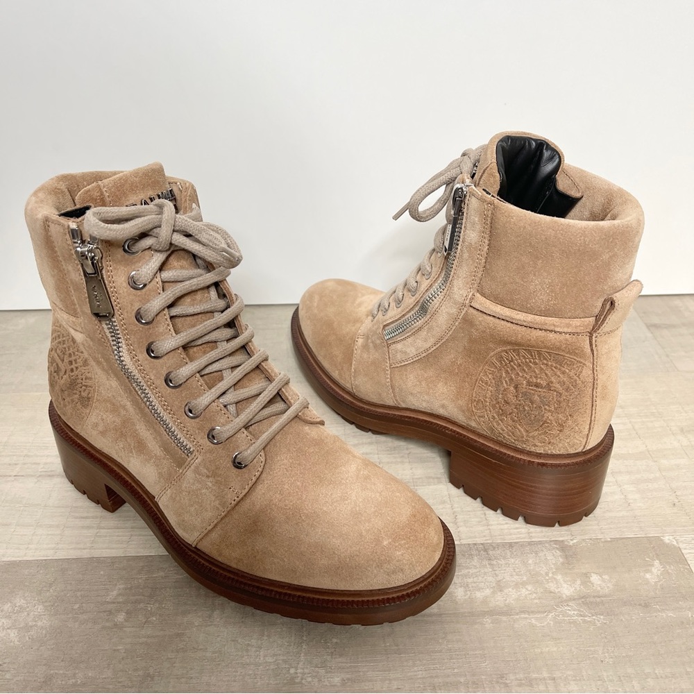 Balmain Tan Suede Ranger Army Lace-up Boots - Picture 5 of 16